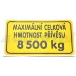 Nápis hmotnost přívěsu 8500 kg (FRT-P) 53802053