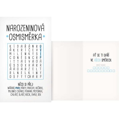 Přání - Narozeninová osmisměrka pro muže – Zboží Mobilmania