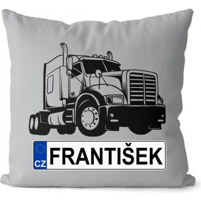 Impar Polštář SPZ se jménem černý kamion Jméno František 40x40 – Hledejceny.cz