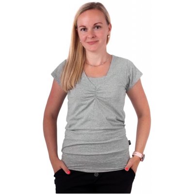 Jožánek kojící tričko Lea krátký rukáv šedý melír – Zbozi.Blesk.cz