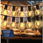 Topchances LED pohádková světla venkovní solární žárovky G40 vodotěsné pro zahradu svatbu balkon dům párty vánočníImitaceace teplá bílá s 10 žárovkami 25 LED – Zboží Mobilmania
