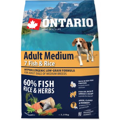 Ontario Adult Medium 7 Fish & Rice 2,25 kg – Hledejceny.cz