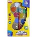 Astra vodové barvy 12 barev, průměr 30mm, zlatá paleta + štětec, 302123003 – Hledejceny.cz