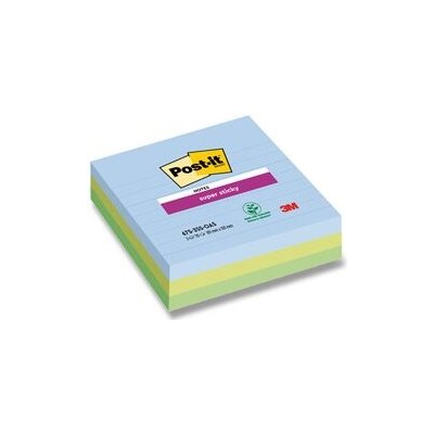 3M Post-it 675 Super Sticky - silně lepicí bloček - 101 x 101 mm, 3 x 70 l., Oasis – Zboží Dáma