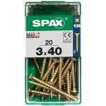 Spax Uni vrut zápust.hlava PZ/Z2 4CUT a plným závitem Yellox 3 x 40 mm 20 ks – Hledejceny.cz