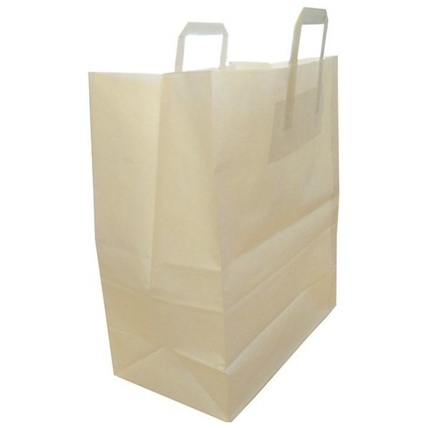 Dárkové tašky Papírová taška 320x140x420 mm bílá / 25 kusů / ploché ucho