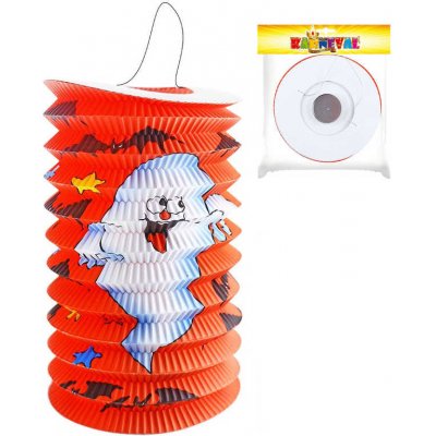 Lampion Halloween duch oválný 15cm set s hůlkou na baterie na svíčku Světlo – Zboží Mobilmania