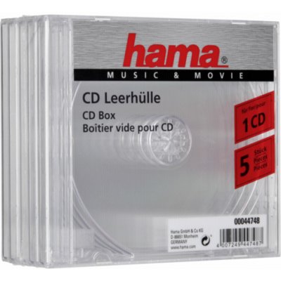 Hama náhradní cd obal, průhledný, 5 ks 44748 – Zboží Živě