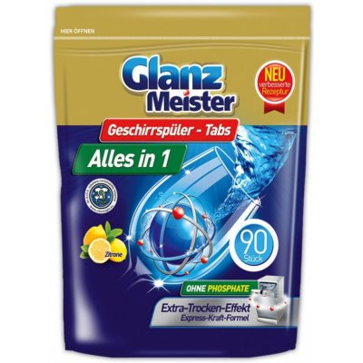 Glanz Meister tablety do myčky nádobí all in 1 Citrón 90 ks