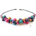 Kouzlo bižuterie dřevěné korále hrozen malý barevné S2307 – Zboží Dáma
