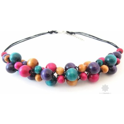 Kouzlo bižuterie dřevěné korále hrozen malý barevné S2307 – Zboží Dáma