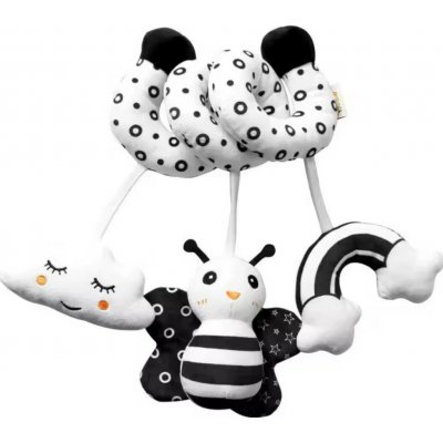 Aipinaqi senzorická hračka/hrazda kontrastní spirála Včela černá/bílá – Sleviste.cz