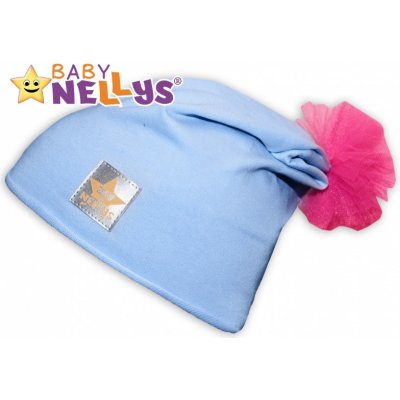 Baby Nellys Bavlněná čepička Tutu květinka sv. modrá