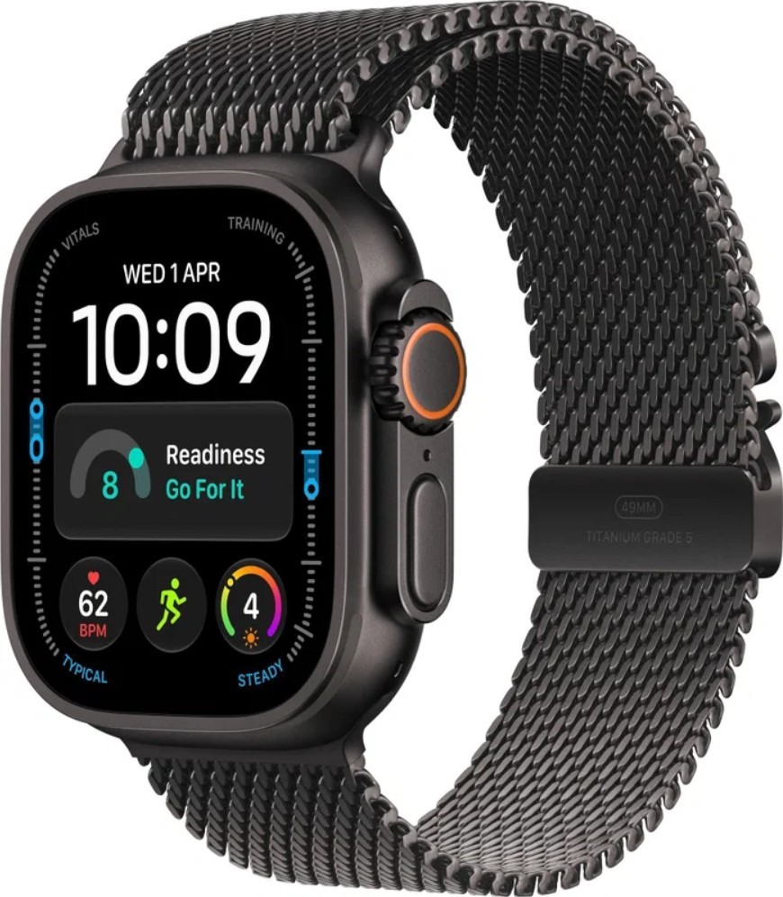Apple Watch Ultra 4 49mm ÄernÃ½ titan s ÄernÃ½m titanovÃ½m milÃ¡nskÃ½m tahem S MJAU4QC/A na Heureka.cz