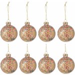 Sada 6ks barevných skleněných koulí s konfetami Confetti - Ø 8 cm - J-Line by Jolipa – Hledejceny.cz