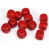 Příslušenství ke společenským hrám Chessex Hrací kostka šestistěnná matná 12mm černá / červená