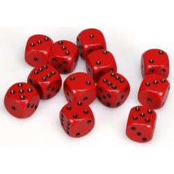 Chessex Hrací kostka šestistěnná matná 12mm černá / červená