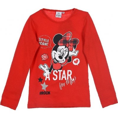 Disney Minnie Mouse tričko s dlouhým rukávem červené