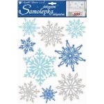 Anděl Samolepky glitrové Vločky modré a stříbrné 35 x 27,5 cm 10317 – Hledejceny.cz