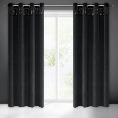 Takoy Sametový závěs JASPER zdobený lesklým pruhem flitrů-HF-386174 | 140 x 250 cm – Hledejceny.cz