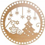 Pro Háčkování Víko na košík kruh Ø 20 cm dekor dub vánoční stromeček – Zboží Dáma