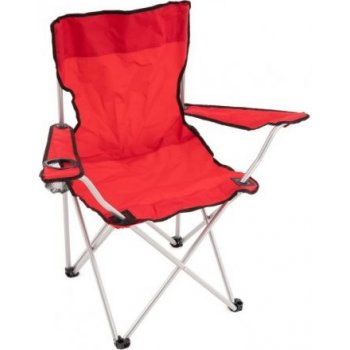 Divero D68318 Skládací kempingová židle s držákem nápojů, červená