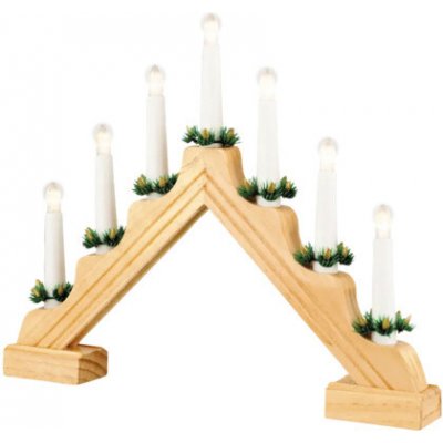 LED svícen na okno dřevěný 7 LED, teplá bílá – Zboží Dáma