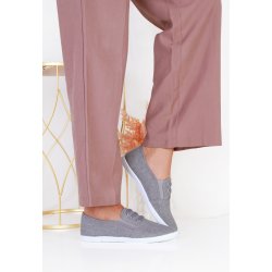 Cathay moda Šedé slip on tenisky 29213-5G