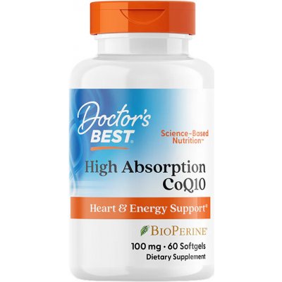 Doctor's Best CoQ10 + BioPerine, Koenzym Q10, 100 mg, 60 softgel kapslí – Hledejceny.cz