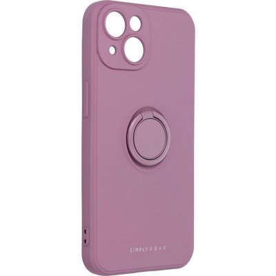 Pouzdro ROAR Amber Apple iPhone 14 - příjemné na dotek - stojánek - gumové - fialové