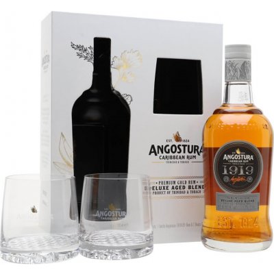 Angostura 1919 8y 40% 0,7 l (dárkové balení 2 sklenice) – Hledejceny.cz