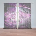 Sablio Záclony Fialová abstrakce: 2ks 150x250cm – Hledejceny.cz