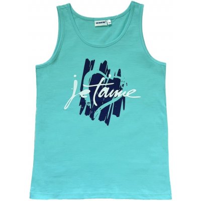 Winkiki Kids Wear dívčí tílko JeT'aime tyrkysová – Sleviste.cz