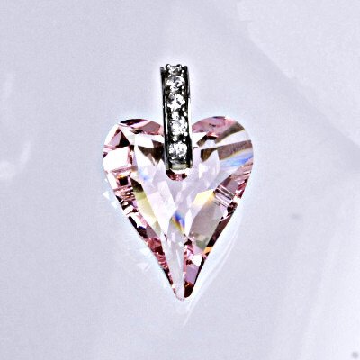 Čištín Stříbrný přívěšek s krystalem Swarovski rosaline heart pendant srdce P 1408 5758 – Hledejceny.cz