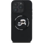 Karl Lagerfeld Liquid Silicone K&CH Heads - ochranný kryt s MagSafe pro iPhone 16 Pro Max, černý KLHMP16XSKCHTCK – Zboží Živě