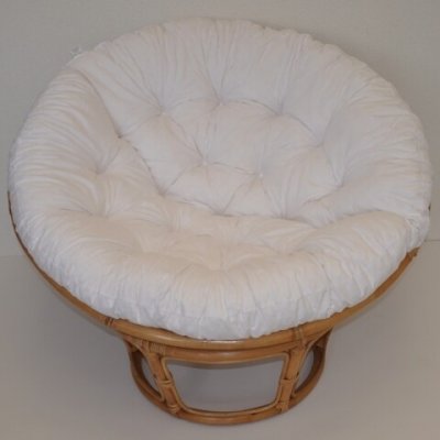 Axin trading Relaxační papasan ARTEMIS 110 cm ratan látka medová bílá – Sleviste.cz