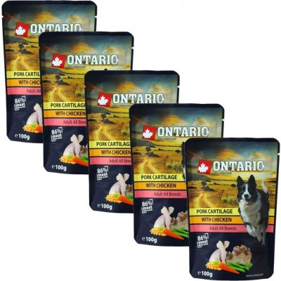 Ontario Adult Pork cartilage with Chicken in broth 5 x 100 g – Hledejceny.cz