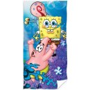 Carbotex Dětská plážová osuška SpongeBob s Garym a Patrikem 70 x 140 cm