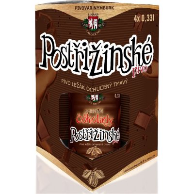 Postřižinské pivo s příchutí čokolády 4 pack nevr. 4,3% 0,33 l (sklo)