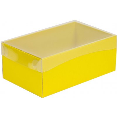 Dárková krabička s průhledným víkem 250x150x100/35 mm, žlutá – Zboží Mobilmania