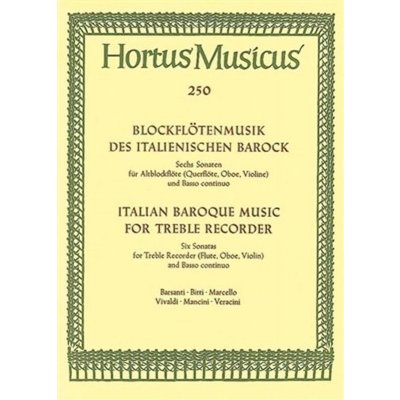 Italian Baroque Sonatas for Treble Recorder altovou flétnu a klavír