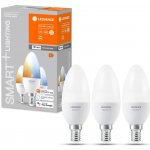 LEDVANCE SMART+WIFI Sada LED světelných zdrojů, 4,9 W, 470 lm, teplá–studená bílá, E14, 3 ks – Zboží Živě