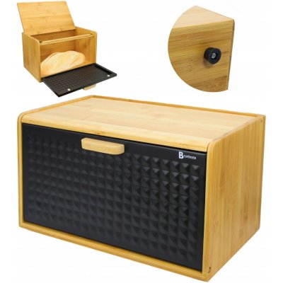 Chlebník jednodílný Brunbeste černý dřevěný – Zboží Mobilmania