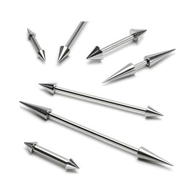 Šperky eshop piercing do ucha čínka barbell s hroty basic C4.3 x – Zboží Dáma