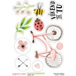 PAPERO AMO ♥ Samolepky - MILUJU VÍKEND / Včelka a kolo – Zboží Živě