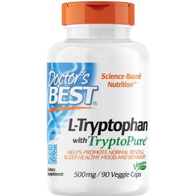 Doctor's Best Doctor’s Best L-Tryptofan with TryptoPure, 500 mg, 90 rostlinných kapslí – Hledejceny.cz