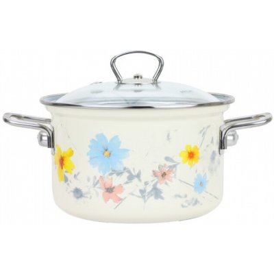 BELIS Smaltovaný hrnec se skleněnou poklicí 24 cm 6.1 l MEADOW 41524-095DCDN5 – Zboží Dáma