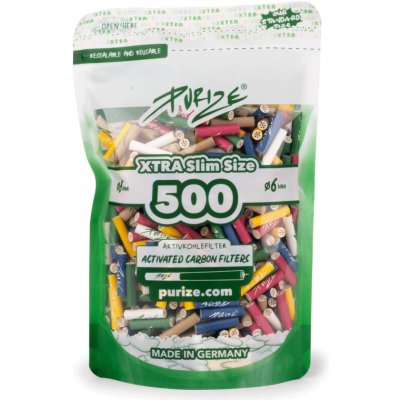 Purize uhlíkové filtry XTRA Slim Size doypack sáček 500 ks mix barev – Sleviste.cz