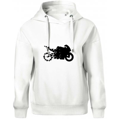Moto love Oversized mikina dámská Moon kratší + širší Bílá – Zboží Mobilmania