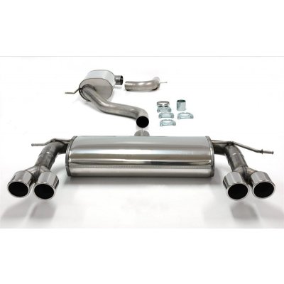 TA Technix sportovní nerezový duplex výfuk Seat Leon Cupra + R (1P, 05-12) 2.0TFSi, 2x 80 mm kulatá nerezová koncovka s pertlem pro obě strany – Zbozi.Blesk.cz